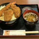 Tonkatsu Sosu Katsudon Kiraku - ミックス丼