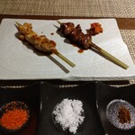 大宮 焼鳥 鳥匠 いしい - せせり、ハツ。