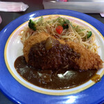 キッチン ニューほしの - ほしの流ペペロンチーノ（1,200円）手のひらだいのチキンカツにカレーソースはデフォ