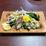 鳥平 - アジのなめろう。