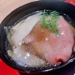 肉割烹 岡田前 - ホワイトアスパラガスがこんな姿に。幸せ。