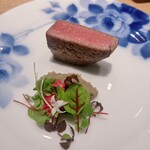 肉割烹 岡田前 - お肉の締はシャトーブリアン。付け合わせのお芋さんまで、旨すぎます。