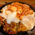 ピカリ - 晩酌セットお好み焼きS+チーズ&キムチ♪