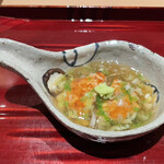 銀座 しのはら - キジのつくね　スッポン出汁　うるい