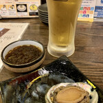 釧路食堂 - あわびの煮付けともずく酢