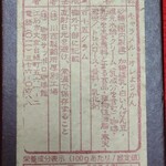 サッポロ珈琲館 - 裏面。