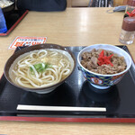 まるいち - かけうどん、牛丼