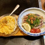 Okonimiyaki Yakisoba Tekoichi - 噂のポテトサラダ、藁焼カツオのタタキ