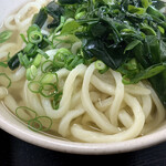 晴屋製麺所 - 捻りの効いた細麺。
硬めの食感。