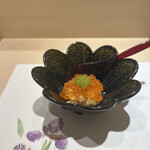 神楽坂 鮨 きもと - いくらととびっこのわさび漬け小どんぶり