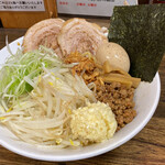 らぁめん天天 - 特製あぶらそば(大盛、ニンニク多め)@1160円