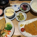 長浜鮮魚卸直営店 米と魚 - アジフライ+トンカツ