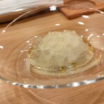 鮨　仙八 - 鯛の白子　ポン酢ジュレ