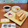 カフェ・ド・クリエ - モーニング（ハムサンド590円/この頃はスクラッチカードあり）