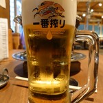 ホルモン青木 - 生ビール