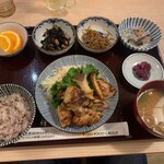 さち福や CAFE - 鶏とエリンギの炙り焼きゆず味噌ソース定食【2023.5】