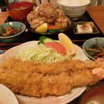 万年竹 - エビフライ定食