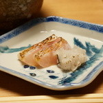 しのはら - 炙った、金沢のノドグロと淡路の鱧