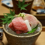 しのはら - 豊後水道の鱸、縞鯵、境港の本鮪の大トロとカマトロ