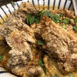 Eikichi - でか肉坦々麺　メニュー名通り唐揚げデカい！