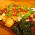 かもん亭 - 川エビとセイラン海苔