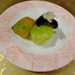 寿庵 - 冬瓜釜・冷製仕立て　南京　千両茄子　豌豆　針生姜