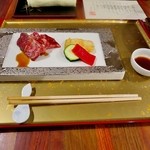 寿庵 - 強肴　黒毛和牛ひれ石焼き　がぶりえる　焼湯葉　辛子醤