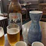 ときわ食堂 - 大瓶と日本酒大