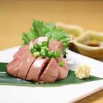 White liver sashimi (low temperature cooked)