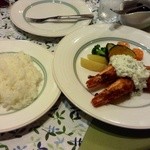 レストラン　アビーハウス1990 - 有頭海老の海老フライ＆ライス