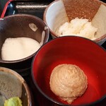富蔵家 - くるみだれ、辛味大根、とろろ