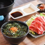 temakisushisemmontembiwasushi - 牛しゃぶ定食海鮮ユッケ丼セット