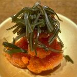 Mentaiko topped with chopped kelp