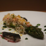 フィエルテ - 伊産 グリーンアスパラ/北海道産 毛ガニ/カラスミアップ