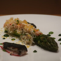 フィエルテ - 伊産 グリーンアスパラ/北海道産 毛ガニ/カラスミアップ