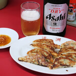 Manshuu - ビール600円、餃子450円
