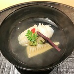 新ばし 星野 - （お椀）筍、アイナメ、こごみ