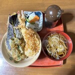 手打ちそば極楽乃 - 半天丼  600円