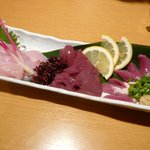 丹波地鶏とビオワイン 六賢 - お造り盛り合わせ３種☆