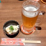 沖縄料理 金魚 三宮本店 - オリオンビールとジーマミー豆腐
