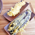 本格うどん 縁 - 茄子天＆海老天