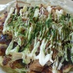 Okonomiyaki Wakatake - イカ、豚、海老よりイカをチョイス♪