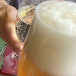 ビストロ デ トロワ - 生ビールとスパークリングワインて乾杯！
                                
                                スパークリングワインはロワール地方のミュスカデ