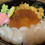 谷町 一味禅 - 北海丼（うに、いくら、ほたて）