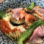 ラーメン イッケン - トロトロの揚げ茄子、ピーマン、トマトでナポリタンの様！