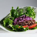Burger wrapped in vegetables (Japanese beef)