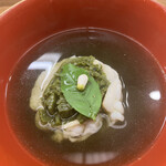 赤坂 菊乃井 - 昼懐石１５７３００円。甘鯛新茶蒸し。茶そばを湯葉と甘鯛で巻き蒸したものを、一番出汁に新茶の風味を加えたもので仕上げてあります。香りと旨味がとても良かったです（╹◡╹）（╹◡╹）