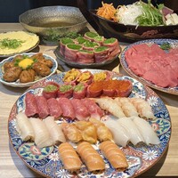 黄金出汁しゃぶと江戸前寿司 肉のあさつ 梅田お初天神店 - 