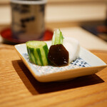 炎水 - 蕪、もりきゅう辛子漬け、山椒昆布