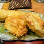 うどん工房悠々 - 鶏天と鯛ちくわ天